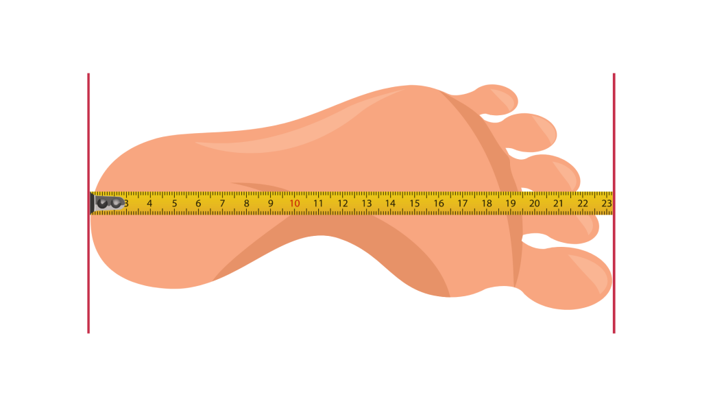 Mesurer votre Pied 2 Comment Mesurer votre Pied en Cm - Mesure trouvée entre le Talon et l'Orteil le plus long.